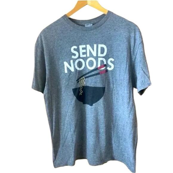 Send Noods (Noodles) Large Gray Novelty T-shirt Tee Size Large - Picture 1 of 6